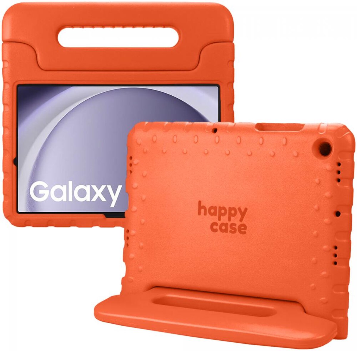 HappyCase Kinder Tablethoes Geschikt voor Samsung Galaxy Tab A9 | Kindvriendelijke Hoes | Beschemhoes | Kinderhoes | met Handvat en Standaard | Oranje