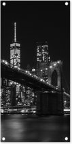 Tuinposter New York - Brooklyn - Bridge - 40x80 cm - Wanddecoratie Buiten - Tuinposter - Tuindoek - Schuttingposter - Tuinschilderij