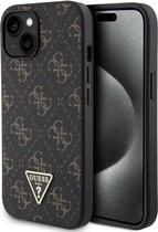 Guess 4G Triangle Logo Back Case - Geschikt voor Apple iPhone 15 (6.1") - Zwart