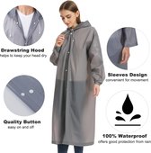 2-pack regenponcho voor volwassenen, herbruikbare waterdichte regenjas met capuchon en mouwen, lichtgewicht EVA transparante regenkleding