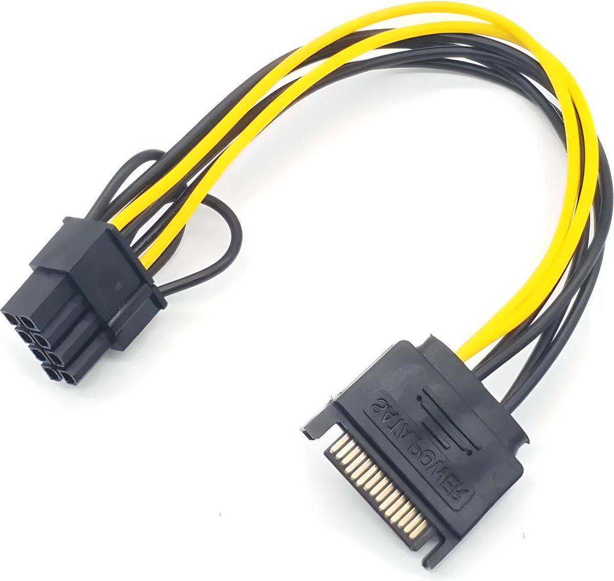 15-Pin Male SATA to 6-Pin Pcie video card Power kabel - Interne voeding