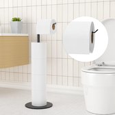 Toiletpapierhouder met verzwaarde basis, staand voor het opbergen van wc-papier, premium roestvrij staal, staand zonder boren