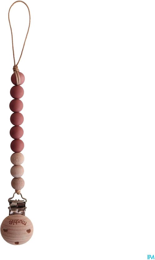 Mushie Speenkoord EVA - Redwood / Hout (look) - 100% siliconen kralen van Mushie — afbeelding 4
