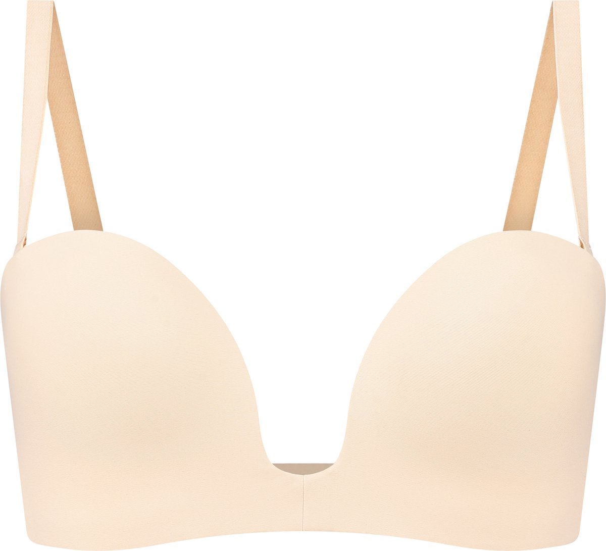 Diep uitgesneden strapless bh beige maat S