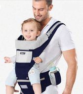 Porte- Portes-bébé ergonomique avec siège de hanche pour tout-petits, sac à dos, porte-bébé à bandoulière pour bébés, transport avant et arrière réglable pour nouveau-né de 3 mois à 3 ans (3-20 kg) (bleu foncé)