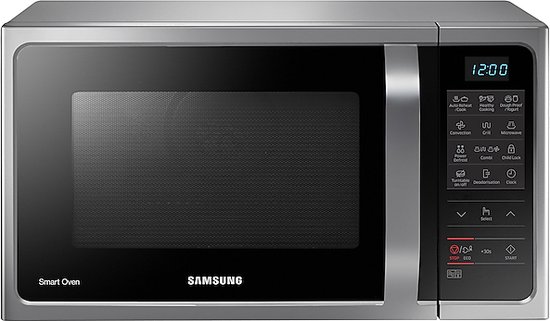 Samsung MC28H5013AS Zwart, Roestvrijstaal Combinatiemagnetron Aanrecht 28 l 1400 W