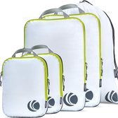 Compressieverpakkingsblokjesset voor reizen, ultralichte verpakkingsorganisatoren voor bagage, koffer en rugzak (wit) Set van 5, L