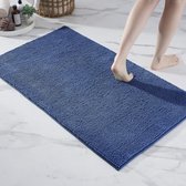 Badmat Anti-Slip av soft Chenille | Super absorberend en machinewasbaar | Te combineren als badmat set | Voor de badkamer, douche, bad of als WC mat | Blauw - 70x120 cm