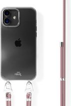 xoxo Wildhearts siliconen hoesje - Geschikt voor iPhone 11 - Rosé Vibes - Telefoonhoesje - Hoesje met koord - Telefoonkoord - Rosé Goud - Transparant hoesje