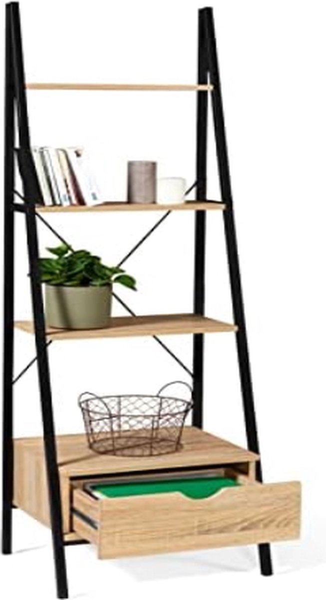 Ladderplank met 4 niveaus met lade Detroit industrieel design