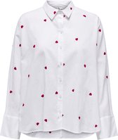 SEULEMENT New Lina Grace Ls Emb Shirt Bright White Heart WHITE XS