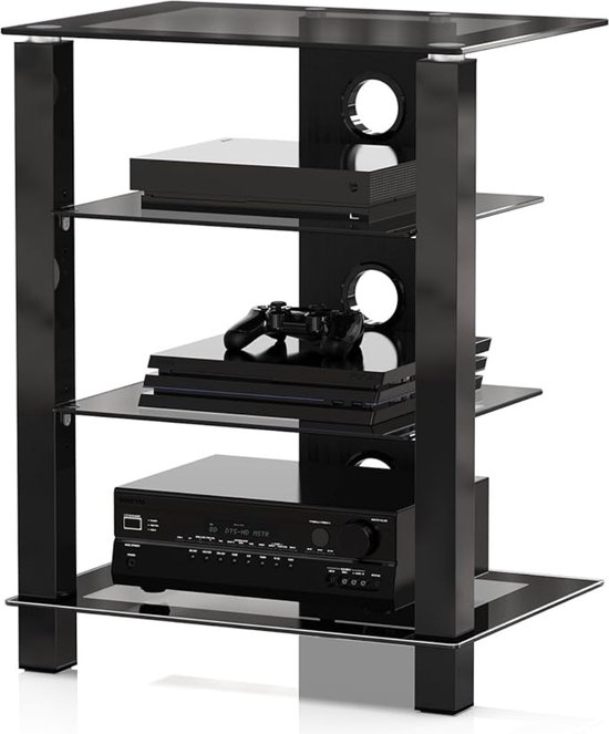 Platen meubel - Platenkast voor lp - Audio meubel - Platenmeubel - LP opslag - Platenspeler kast - Platenspeler meubel - Glas - Vynyl kast
