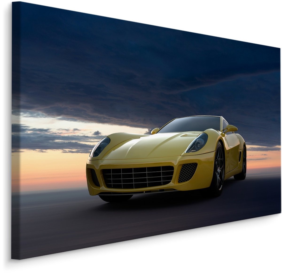 karo-art Schilderij - Sportauto in de wolken, multi-gekleurd, 4 maten, wanddecoratie Multikleur