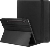 Rosso Element Book Case Hoes Geschikt voor Samsung Galaxy Tab S9 FE | Volledige bescherming | Elastische band | Sleep/Wake functie | Met Penhouder | Verstelbare standaard | Zwart