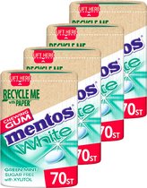 Mentos Gum | White | Green Mint | 4 Stuks | 4 x 105 gram (4 x 70 stuks)