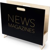 Porte-revues de couleur noire pour magazines, catalogues et journaux avec poignée