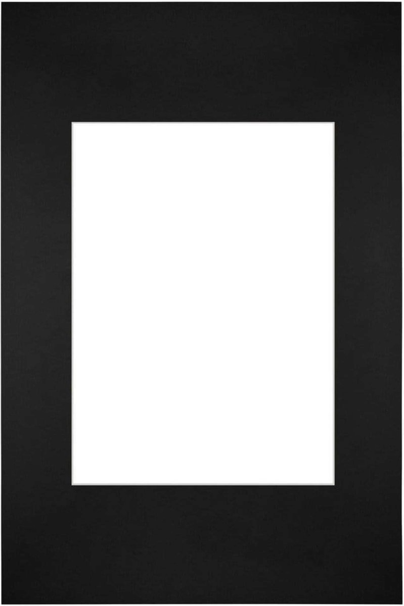 Passe-Partout Fotomaat 13x18 cm - Lijstmaat 20x30 cm - Zwart - Museumkarton - Fotolijst niet inbegrepen