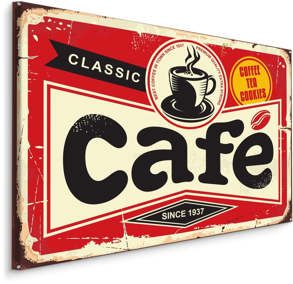 karo-art Schilderij - Classic Café, 5 maten, Premium Print Multikleur
