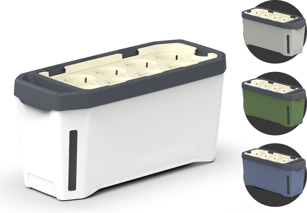 Gusta Garden - Harry Herbs - Slimme kruidenpot met bewateringssysteem - Wit - Kruidenbak - Kweekbak - Plantenbak