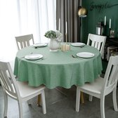 Nappe Minimalart en polyester effet lotus 180 cm imitation lin imperméable lavable ronde verte linge de table pour table à manger maison mariage festival