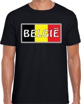 Belgie landen t-shirt zwart heren - belgie landen shirt / kleding - EK / WK / Olympische spelen outfit L