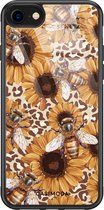 iPhone SE 2020 hoesje glass - Honey bee | Apple iPhone SE (2020) case | Hardcase backcover zwart