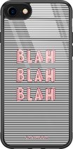 iPhone SE 2020 hoesje glass - Blah blah blah | Apple iPhone SE (2020) case | Hardcase backcover zwart