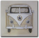 Schilderij - Volkswagen bus beige