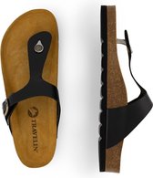 Travelin' Calp - Leren Heren Slippers - Sandalen - Zwart - Maat 41
