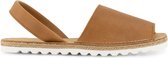 Travelin' Cadiz - Leren Dames Sandalen - Slippers - Cognac bruin - Maat 38