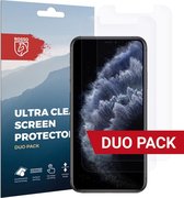 Rosso Screen Protector Ultra Clear Duo Pack Geschikt voor Apple iPhone 11 Pro Max | TPU Folie | Case Friendly | 2 Stuks