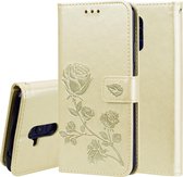 Rose reliÃ«f horizontaal Flip PU lederen tas voor Huawei Mate 20 Lite, met houder & kaartsleuven & portemonnee (goud)