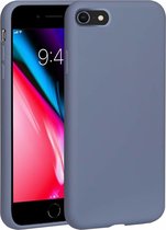 Silicone case geschikt voor Apple iPhone 7 / 8 - lavendel grijs met Privacy Glas