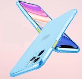 gekleurde Shock case geschikt voor Apple iPhone 11 Pro - blauw met Privacy Glas