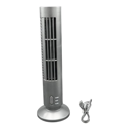 4goodz USB ventilator toren 10 x 10 x 33 cm - Zwart | bol.com