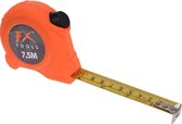 Rolmaat/meetlint oranje 7,5 meter - 750cm - 27,5 mm - Meetgereedschap - Klusbenodigdheden