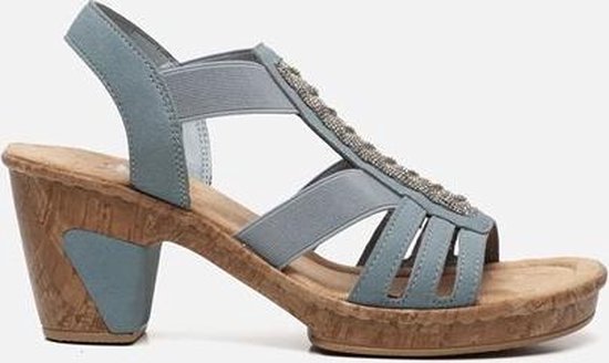 Rieker Sandalen met hak blauw - Maat 37 | bol.com