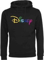 Merchcode - Disney Rainbow Logo EMB Hoodie/trui - L - Zwart