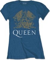Queen Dames Tshirt -XL- Crest Blauw