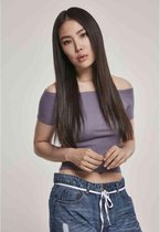 Urban Classics Crop top -XL- Off Shoulder Rib Paars