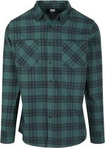 Urban Classics Overhemd -S- Checked Flanell Groen/Zwart