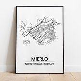 Mierlo city poster, A4 zonder lijst,  plattegrond poster, woonplaatsposter, woonposter