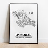Spijkenisse city poster, A4 zonder lijst, plattegrond poster, woonplaatsposter, woonposter