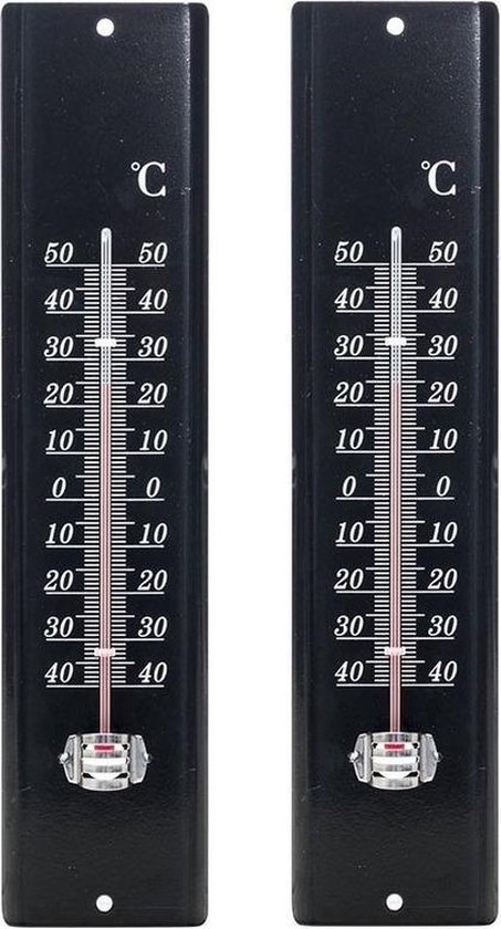 Lot de 2 thermomètres noirs pour intérieur et extérieur - Mètres météo et  thermomètres... | bol.com
