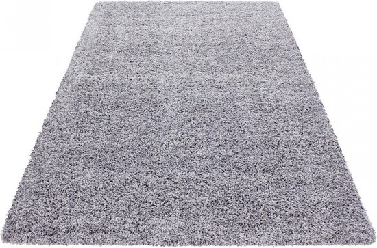 Tapijtenloods Basic Shaggy vloerkleed Lichtgrijs Hoogpolig- 160x230 CM