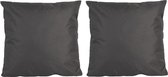 Set van 4x stuks bank/Sier kussens voor binnen en buiten in de kleur antraciet grijs 45 x 45 cm - Tuin/huis kussens