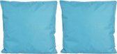 Set van 4x stuks bank/Sier kussens voor binnen en buiten in de kleur lichtblauw 45 x 45 cm - Tuin/huis kussens