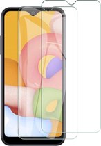 2x Screenprotector Tempered Glass Glazen Gehard Screen Protector 2.5D 9H (0.3mm) - Glasplaatje Geschikt voor: Samsung Galaxy A01 - Tempered Glas