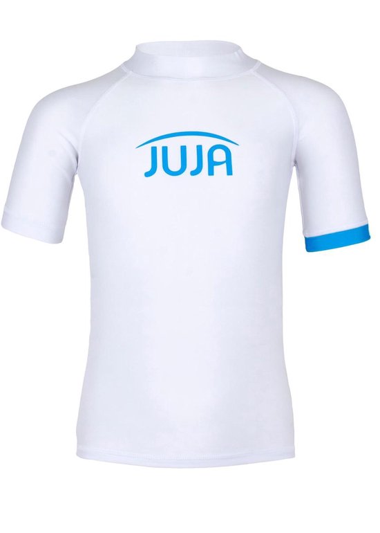 JUJA - UV Zwemshirt voor kinderen - korte mouwen - Solid - Wit - maat 158-164cm (13-14 jaar) - UPF50+ - Gemaakt van gerecyclede PET-flessen - UV werende kleding - Duurzame keuze - Geweldige pasvorm