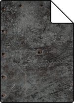 Proefstaal ESTAhome behang metalen platen zwart en roest bruin - 138222 - 26,5 x 21 cm